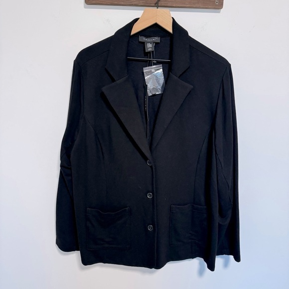 Tahari Jackets & Blazers - NWT Tahari Black Stretch Jersey Knit Button Up Blazer Size 2X